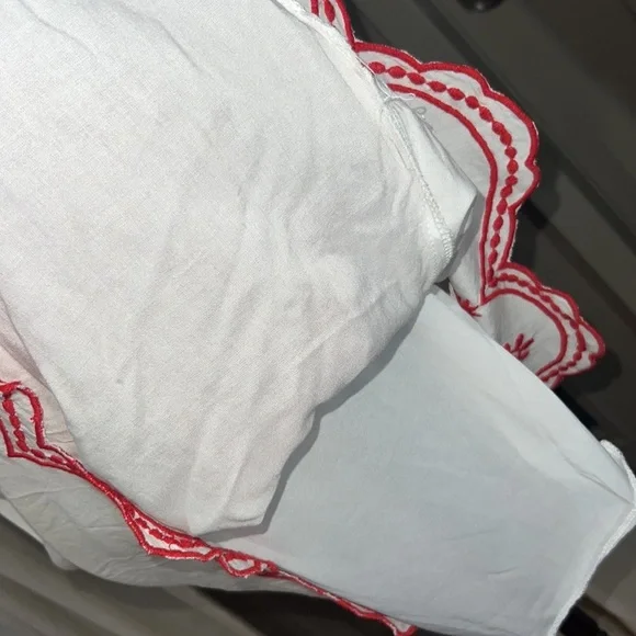 CC Chic Connection white tunic long shirt red embroidery tassel tie dress Small​ - Picture 8 of 16